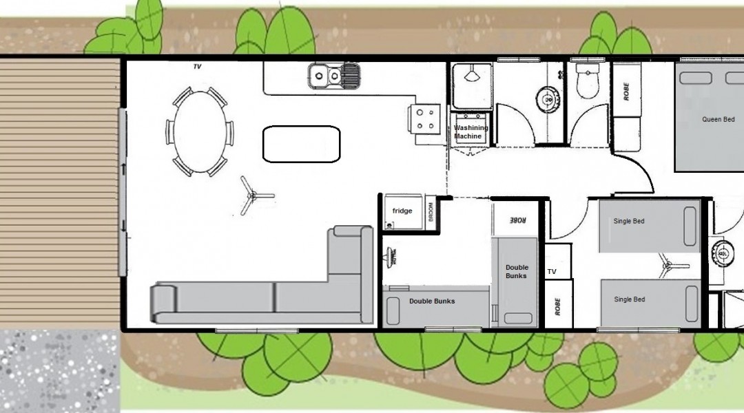 Melbourne BIG4 Three Bedroom Deluxe Villa Floor Plan